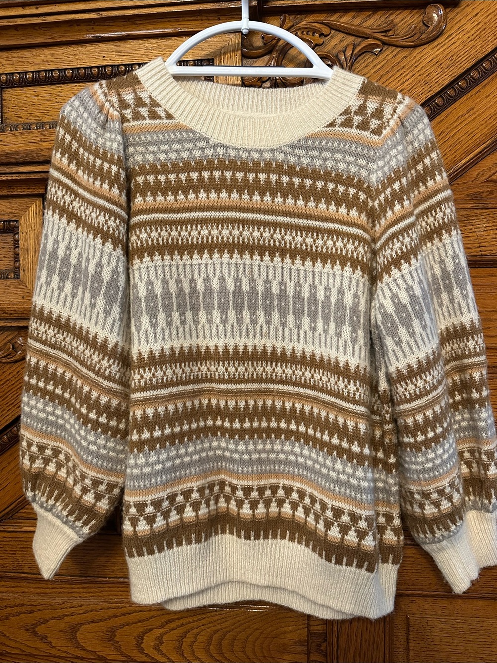 Part Two KallaPW Alpaca Wool Blend Fair Isle Nordic Sweater Medium
